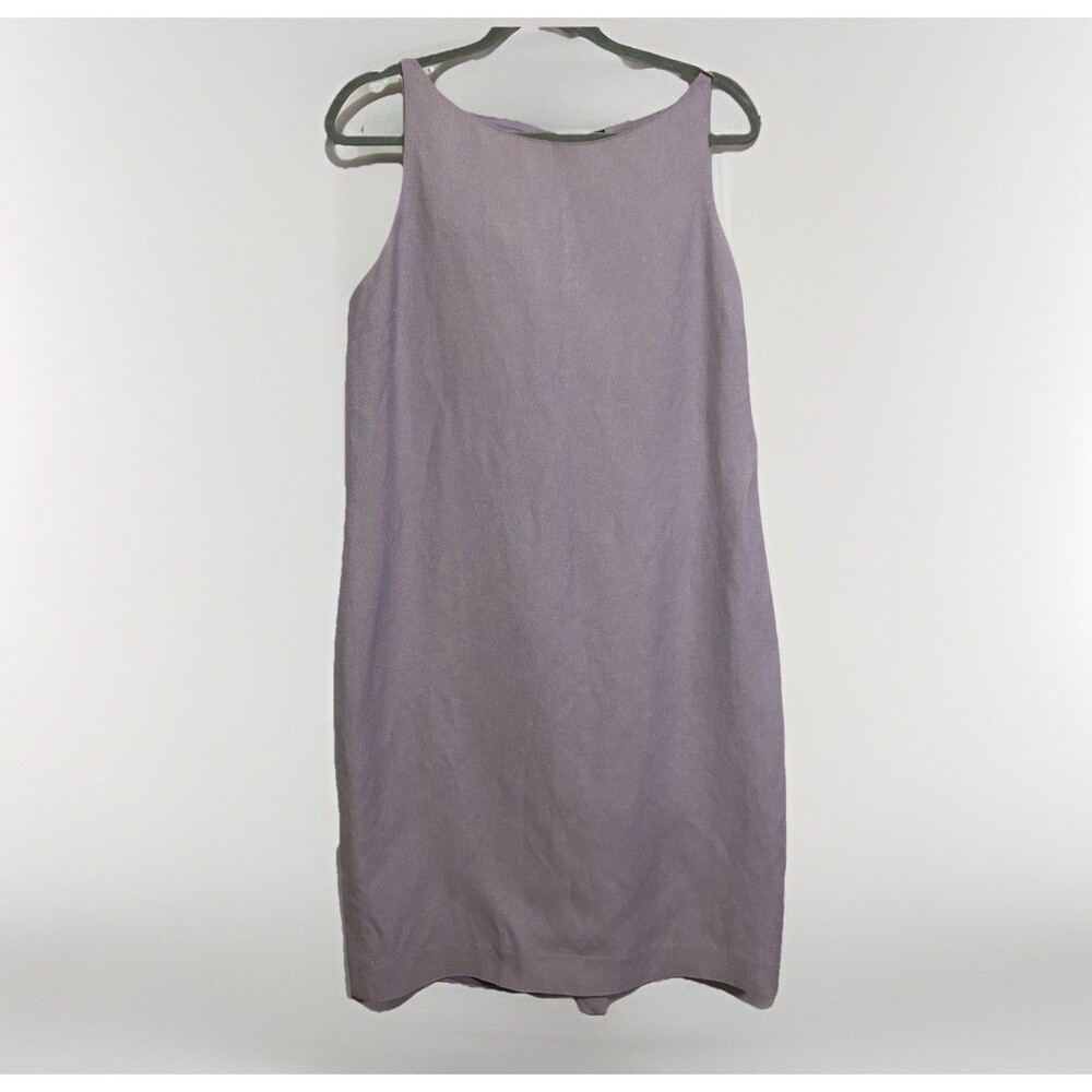 Dana Buchman Women’s Linen Blend‎ Sheath Dress Lilac Purple Sz 12 90s Minimalist
